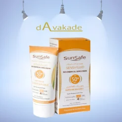 فلوئید ضد آفتاب فیزیکال SPF50 بدون رنگ سان سیف SUNSAFE