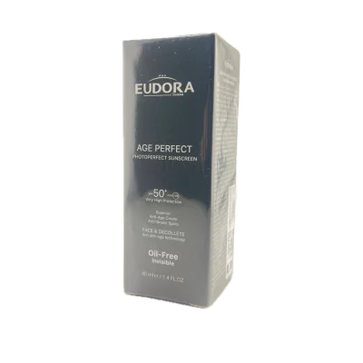 کرم ضد آفتاب بدون رنگ SPF 50 مدل Age Perfect ‌مناسب انواع پوست حجم 40 میلی‌لیتر Eudora