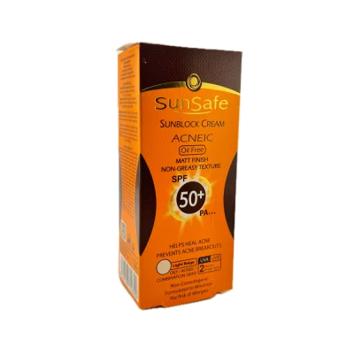 کرم ضد آفتاب فاقد چربی SPF 50 بژ روشن SunSafe