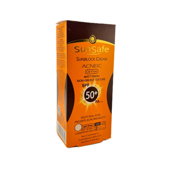 کرم ضد آفتاب فاقد چربی SPF 50 بژ روشن SunSafe