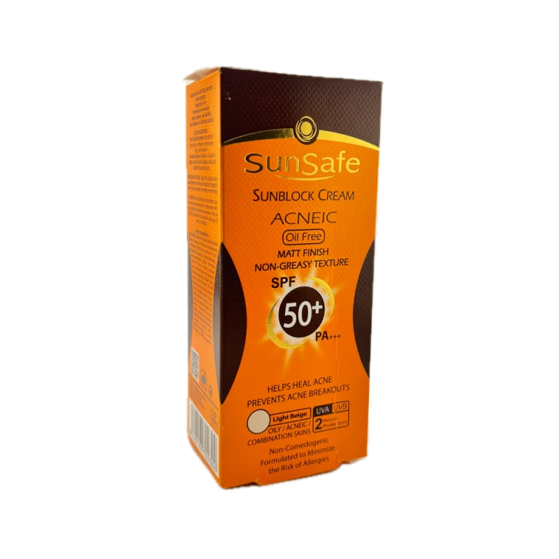 کرم ضد آفتاب فاقد چربی SPF 50 بژ روشن SunSafe