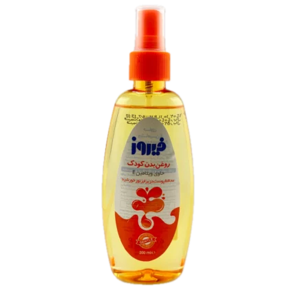 روغن بدن کودک حاوی ویتامین E و محافظ در برابر نور خورشید فیروز
