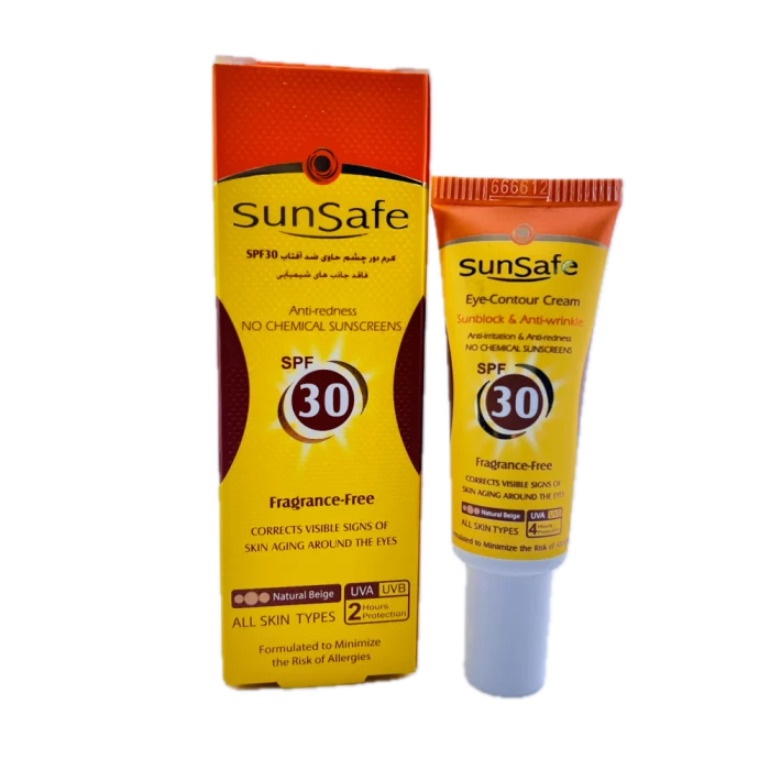 کرم دور چشم حاوی ضد آفتاب SPF 30 بژ طبیعی SunSafe