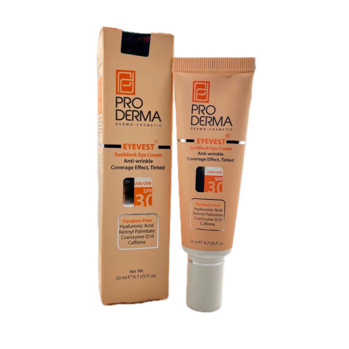 کرم رنگی روشن‌کننده و ضد چروک دور چشم با SPF 30 ProDerma