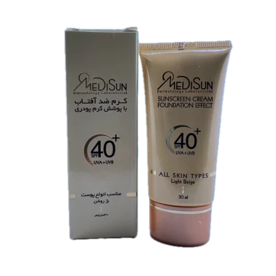 کرم ضد آفتاب بژ روشن SPF 40 مناسب برای انواع پوست MediSun