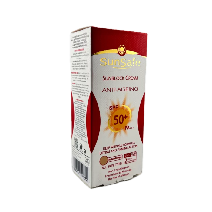 کرم ضد آفتاب ضد چروک مناسب انواع پوست بژ طبیعی SunSafe