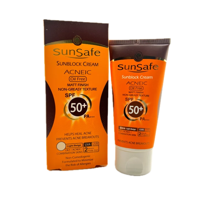 کرم ضد آفتاب فاقد چربی SPF 50 بژ روشنSunSafe