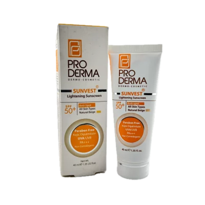 کرم ضد آفتاب و روشن کننده لک های پوست با SPF50 بژ طبیعی ProDema