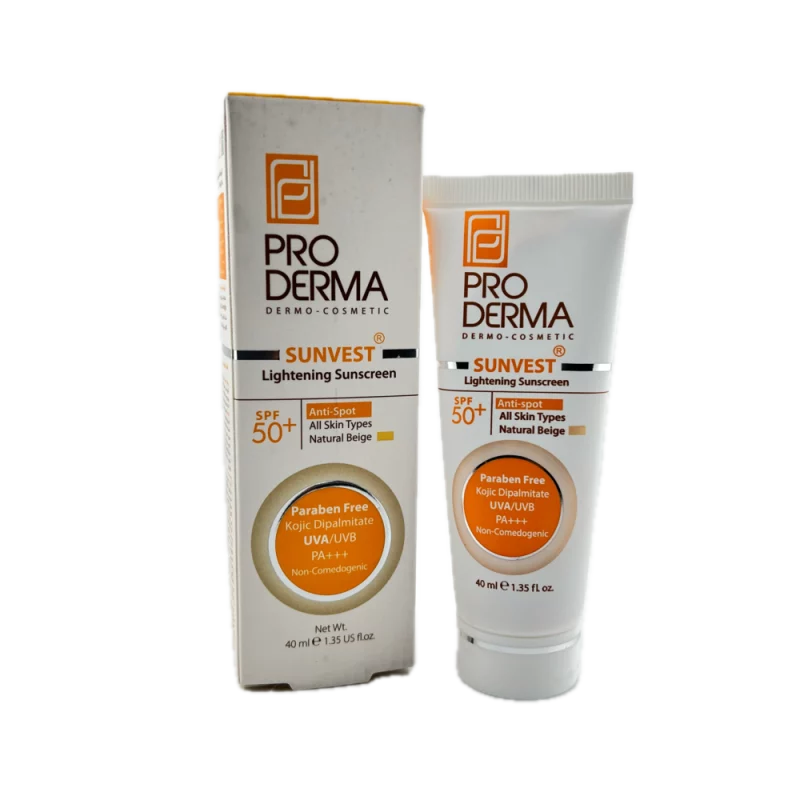 کرم ضد آفتاب و روشن کننده لک های پوست با SPF50 بژ طبیعی ProDema