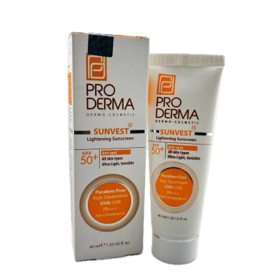 کرم ضد آفتاب و روشن کننده لک‌های پوست با SPF 50 فاقد رنگProDerma