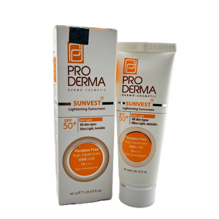 کرم ضد آفتاب و روشن کننده لک‌های پوست با SPF 50 فاقد رنگProDerma