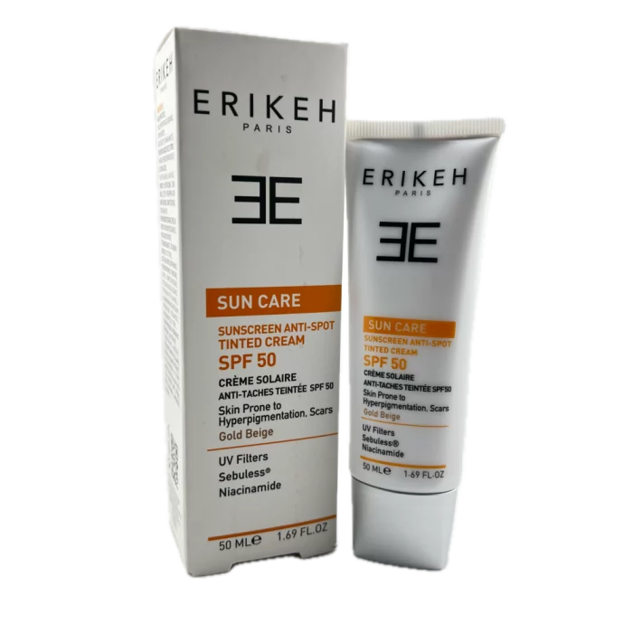 کرم ضد آفتاب و ضد لک SPF گلد بژ50 Erikeh