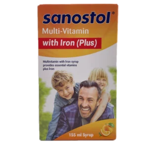 شربت مولتی ویتامین پلاس آهن سانستول sanostol 155 میلی لیتر