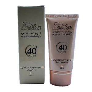 167) کرم ضد آفتاب بژ خیلی روشن SPF 40 مناسب برای پوست حساس و چرب MediSun