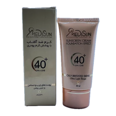 167) کرم ضد آفتاب بژ خیلی روشن SPF 40 مناسب برای پوست حساس و چرب MediSun