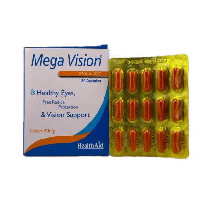 کپسول مگا ویژن لوتئین 40 میلی گرم هلث اید 30 عدد Health Aid
