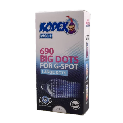 کاندوم بیگ داتس خاردار درشت کدکس Big Dots 690 Kodex 12 عددی