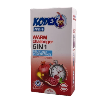 کاندوم تاخیری گرم 5 در 1کدکس Warm Challenger 5in1 kodex 12 عددی