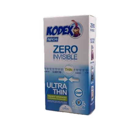 کاندوم کدکس مدل Zero Invisible Kodex بسته 12 عددی