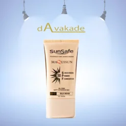 ضد آفتاب کرم پودری پرایمری SPF50 بژ ابریشمی NW15 سان سیف SUNSAFE