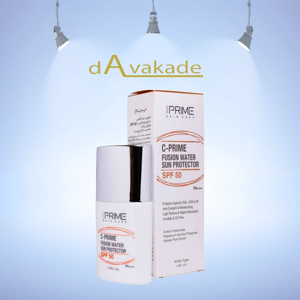 فلوئید ضدآفتاب SPF50 حاوی ویتامین C فیوژن واتر بژ طبیعی پرایم
