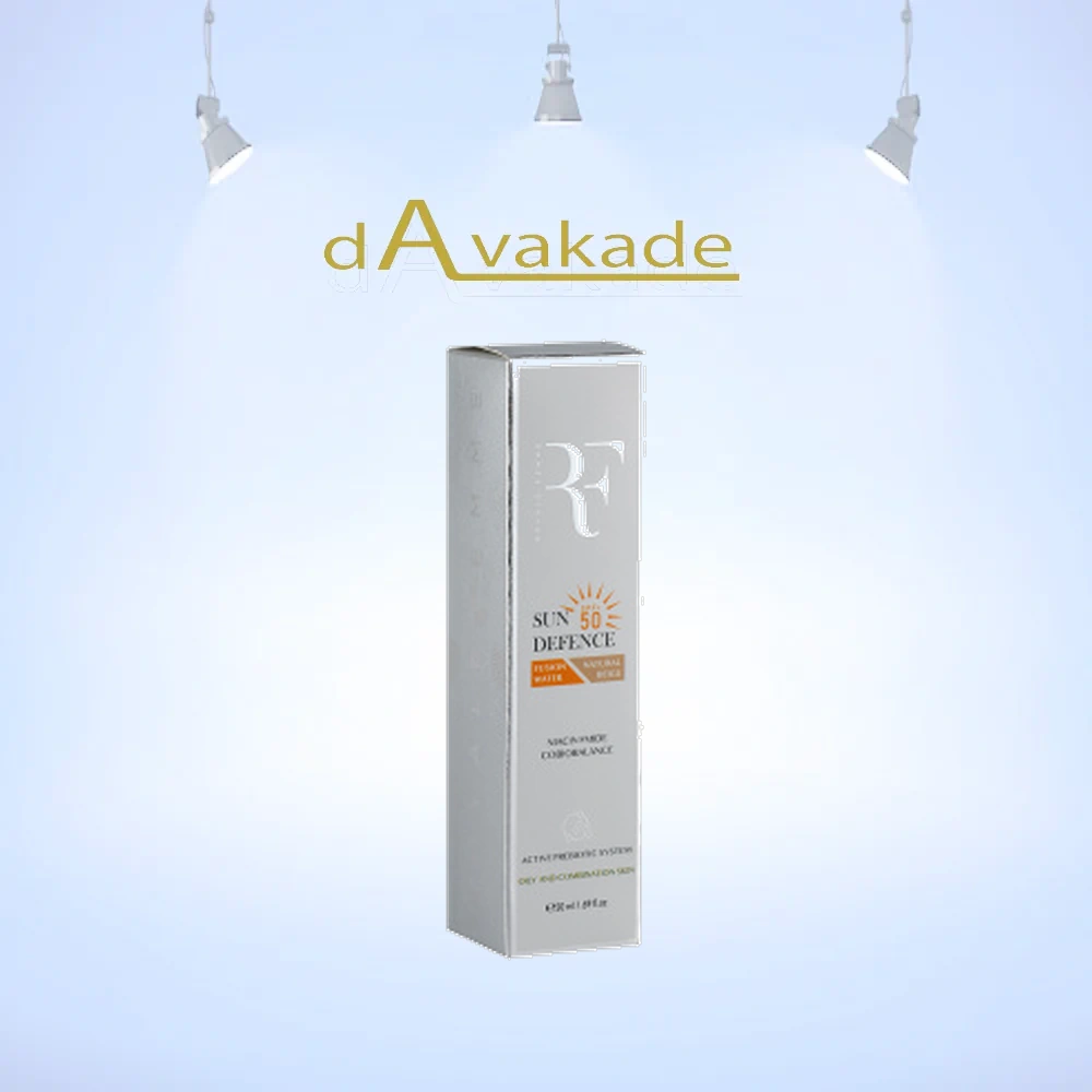 کرم ضد آفتاب فیوژن واتر آر اف RF Sun Defence SPF50 بژ طبیعی مخصوص پوست چرب و مختلط